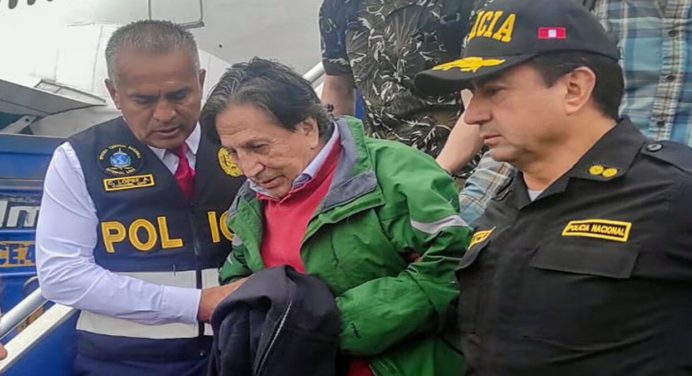 Toledo fue trasladado en helicóptero para atender audiencia judicial en Lima