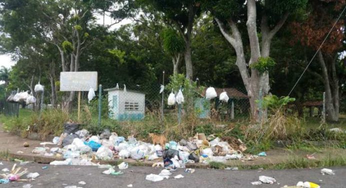 Calle principal de Las Cocuizas amaneció repleta de basura
