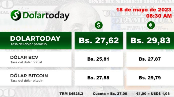 dolartoday en venezuela precio del dolar este jueves 18 de mayo de 2023 laverdaddemonagas.com dolartoday en venezuela987