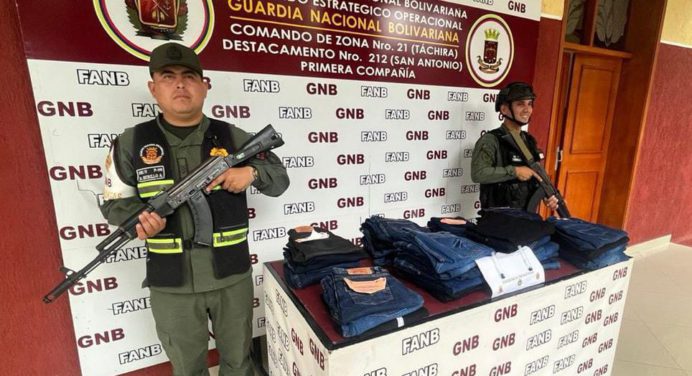 GNB incauta 18 kilos de cocaína impregnados en pantalones
