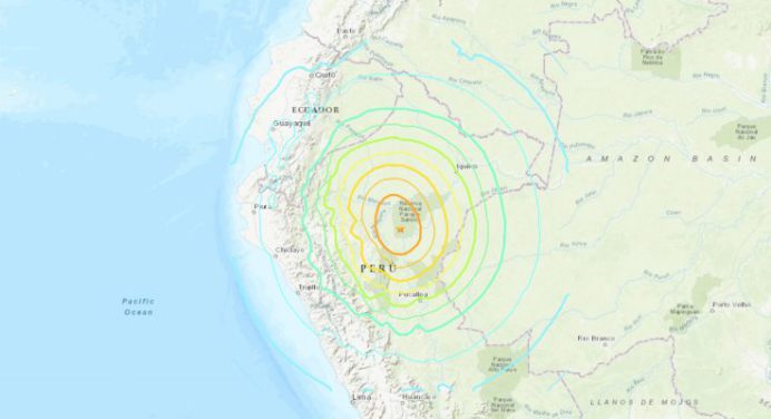 Sismo de magnitud 5,7 sacudió la selva central de Perú