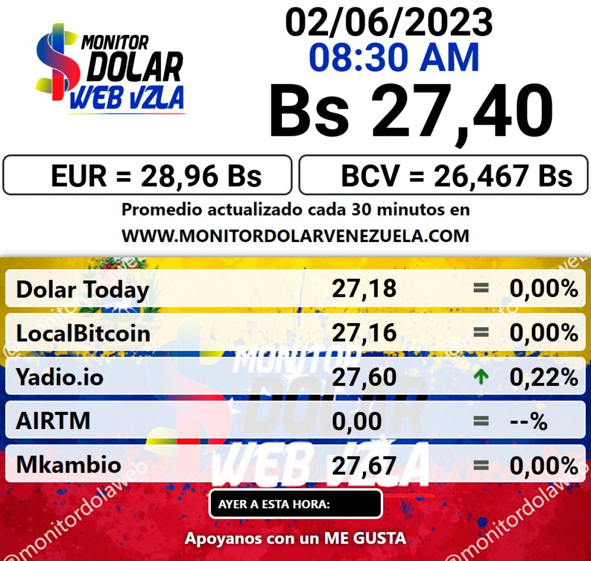 dolartoday en venezuela precio del dolar este viernes 2 de junio de 2023 laverdaddemonagas.com monitor2