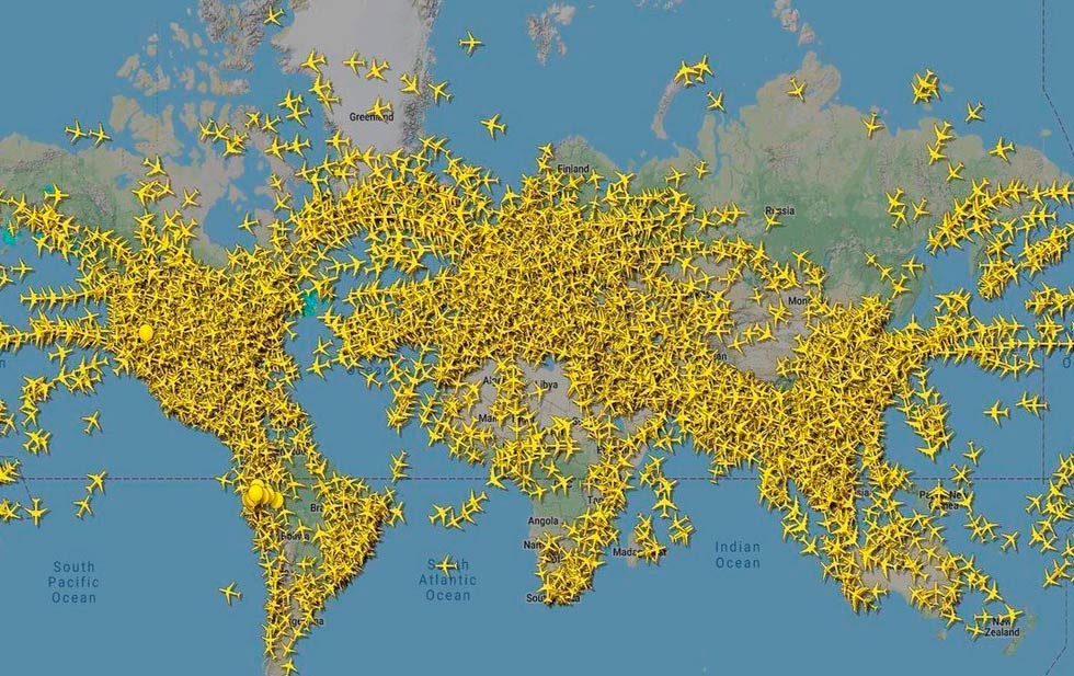 ¡Histórico! Registran la cifra récord de 22.000 aviones volando simultáneamente