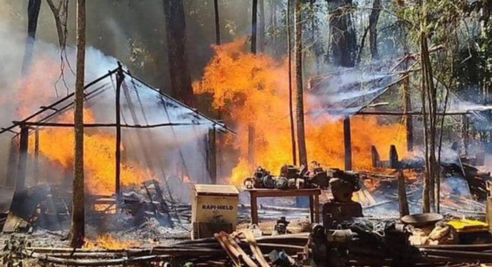 Militares destruyen estructura de minería ilegal en Bolívar