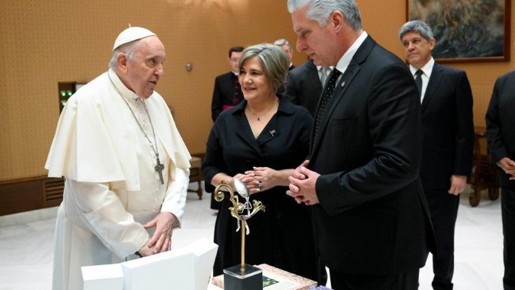 Miguel Díaz-Canel es el tercer presidente de Cuba que visita el Vaticano