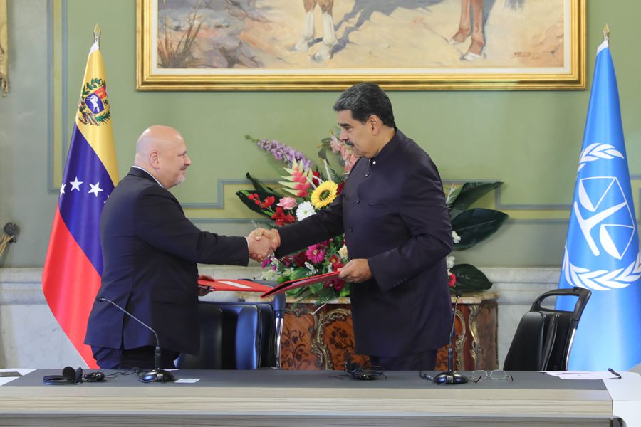El presidente Nicolás Maduro y el fiscal Karim Khan se reunieron en Miraflores