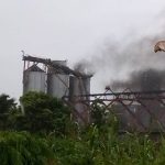 Silos en llamas esta mañana