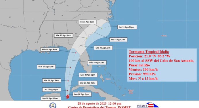 Cuba decreta Alerta Ciclónica ante avance de la tormenta tropical Idalia