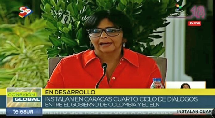 Delcy Rodríguez instala diálogos entre Gobierno de Colombia y el ELN