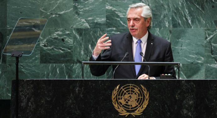 Alberto Fernández solicita el cese del bloqueo a Cuba y Venezuela en la ONU