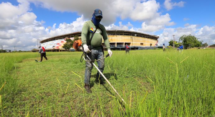 Alcaldía desmalezó más de mil 300 metros cuadrados en el distribuidor Monumental