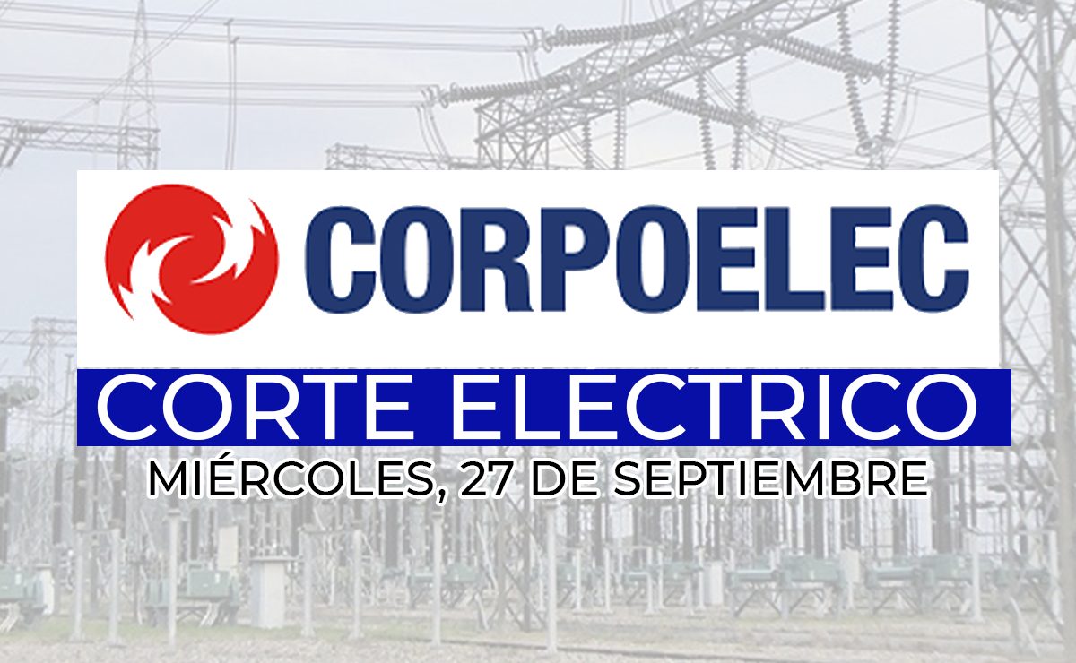 Corpoelec suspenderá servicio eléctrico este miércoles, 27 de septiembre