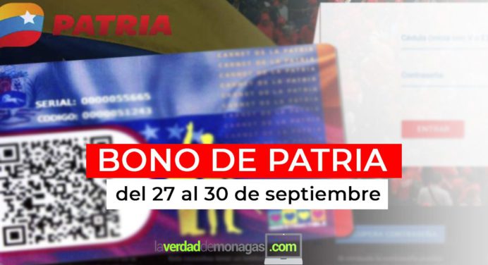 Plataforma Patria entrega bono Cultores populares desde el 27 al 30 de septiembre ¡Mira el monto aquí!