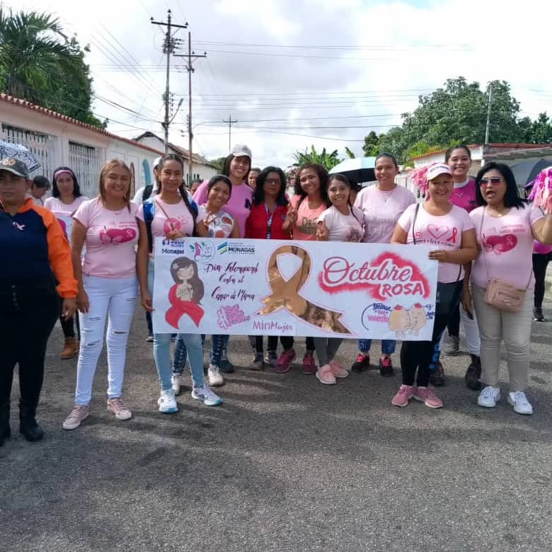 en santa barbara marcharon contra el cancer de mama laverdaddemonagas.com marcha1