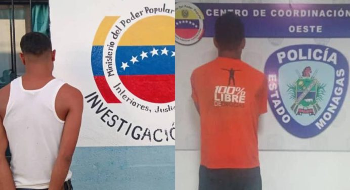 Polimonagas capturó a dos sujetos en Punta de Mata por presunta violencia de género