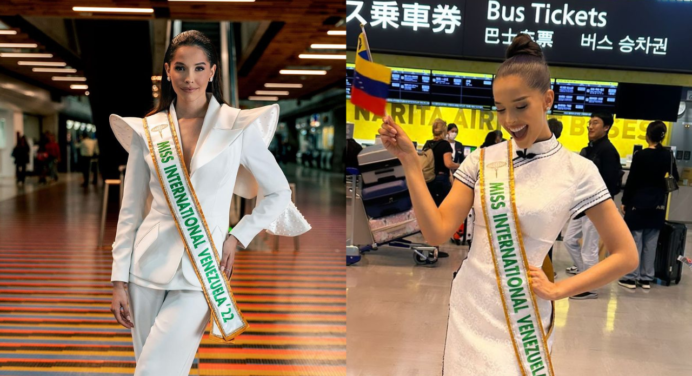 Miss Venezuela Internacional Andrea Rubio informó que se extraviaron sus cinco maletas en Japón