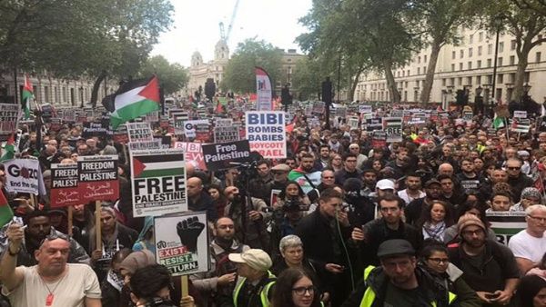 Multitudinaria marcha en Londres respalda al pueblo palestino este sábado #14oct 2 multitudinaria marcha en londres respalda al pueblo palestino este sabado 14oct laverdaddemonagas.com marcha en apoyo 1