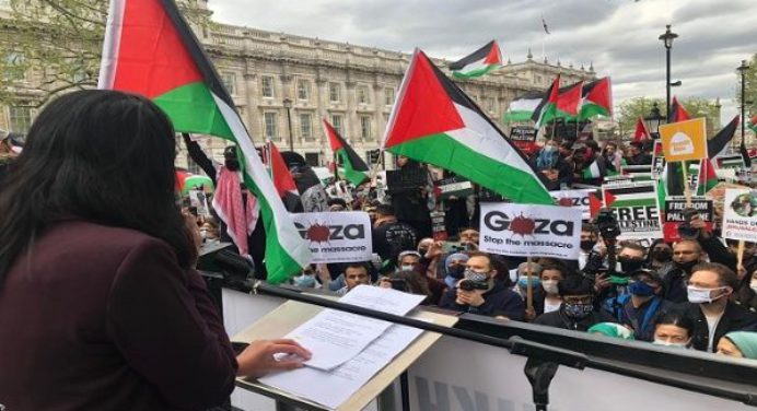 Multitudinaria marcha en Londres respalda al pueblo palestino este sábado #14oct
