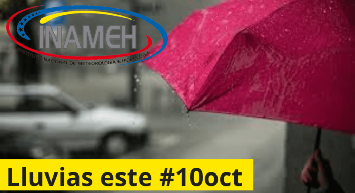 ¡No deje su paragua en casa! Lluvias en horas de la tarde para este #10oct