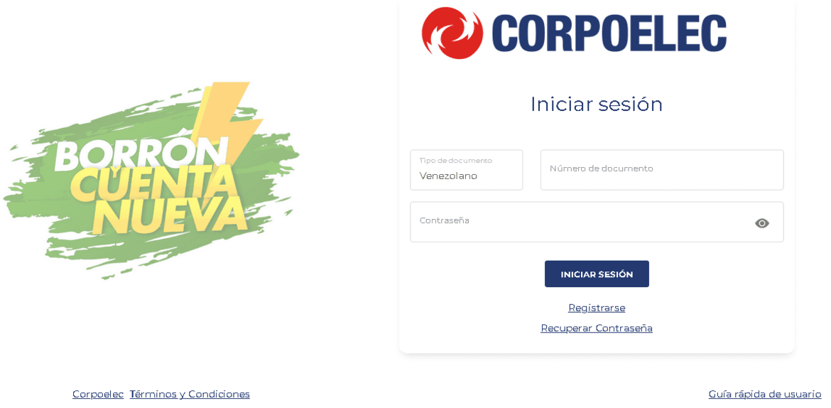 Plan Borrón y Cuenta Nueva de Corpoelec