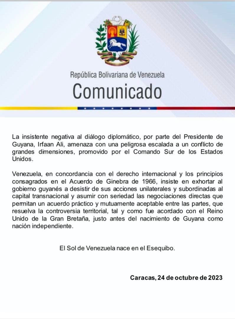 venezuela rechaza criticas de guyana sobre el referendo del esequibo laverdaddemonagas.com comunicado oficial caso guyana2