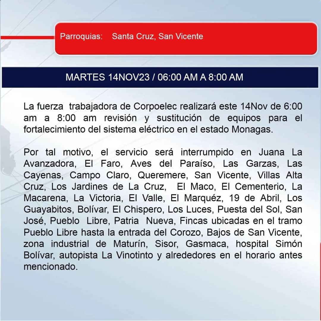 Corpoelec informa 