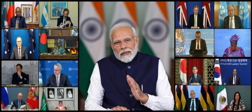 Cumbre virtual del G20 instalada por presidente de India
