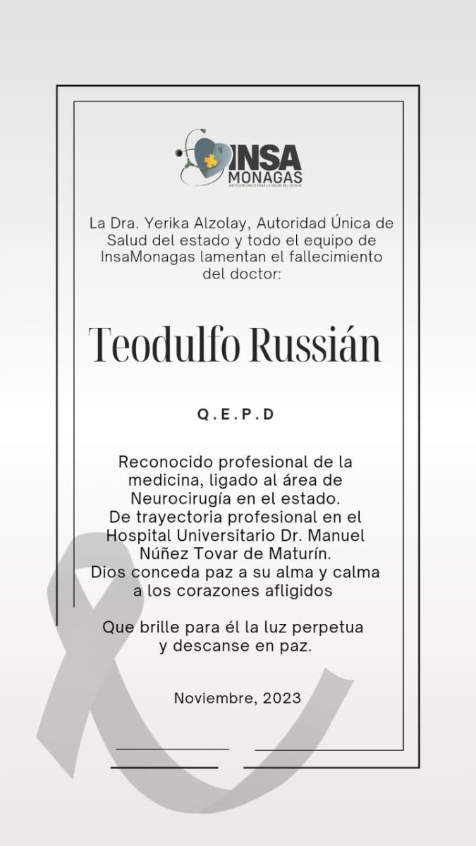 fallecio el destacado medico neurocirujano teodulfo russian laverdaddemonagas.com obituario322