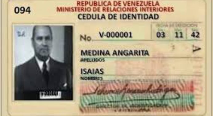 81 años cumple la Cédula de Identidad de Venezuela: #3Nov 1942
