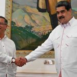 Nicolás Maduro y Gustavo Petro en Caracas