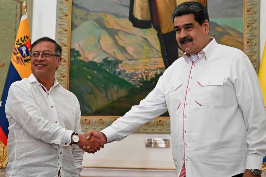 Nicolás Maduro y Gustavo Petro en Caracas