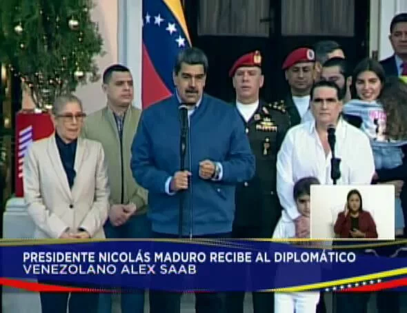 presidente nicolas maduro recibe a alex saab en el palacio de miraflores cadena nacional laverdaddemonagas.com en el palacio de miraflores