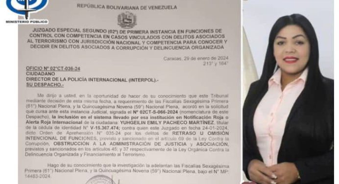 MP solicita alerta roja internacional contra Emily Pacheco