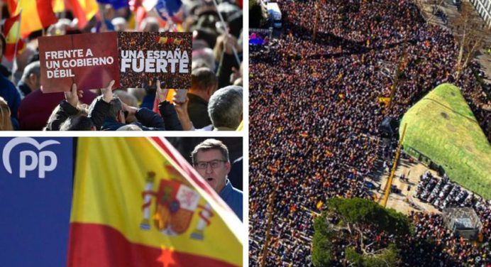Multitudinaria protesta en Madrid contra ley de amnistía e independencia de Cataluña