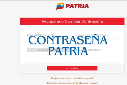 contraseña PATRIA