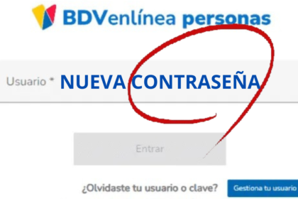 contraseña vencida de BDV