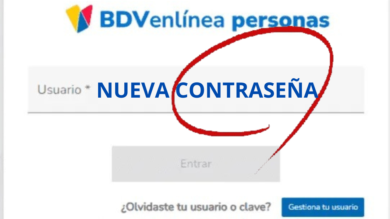 contraseña vencida de BDV