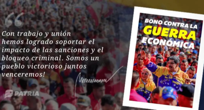 Fechas de pago del Bono Guerra Económica para trabajadores públicos activos y jubilados