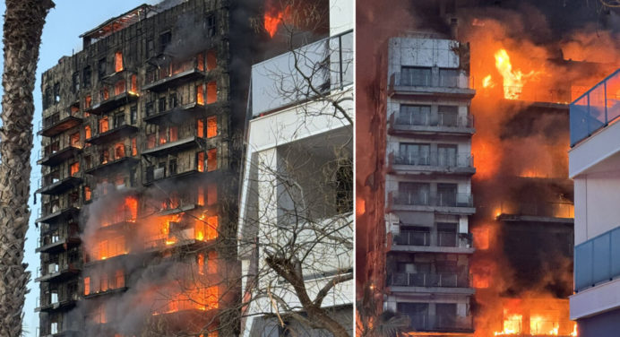 Incendio en edificio de Valencia, España deja al menos 13 heridos