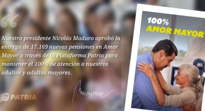 Inicia el pago a pensionados de Amor Mayor por el sistema Patria este martes #6Feb