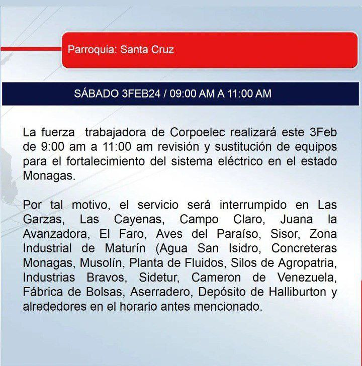 corpoelec anuncia corte