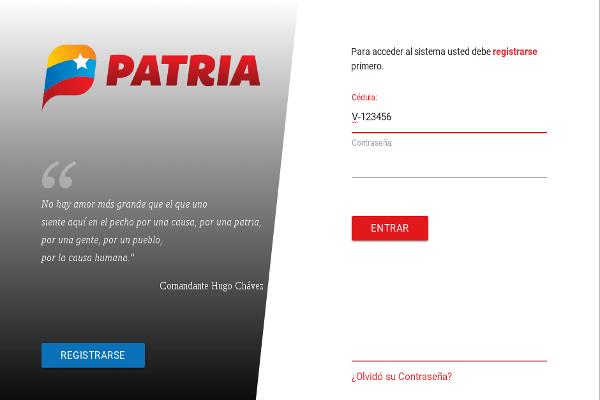 notificación del 3532 de PATRIA