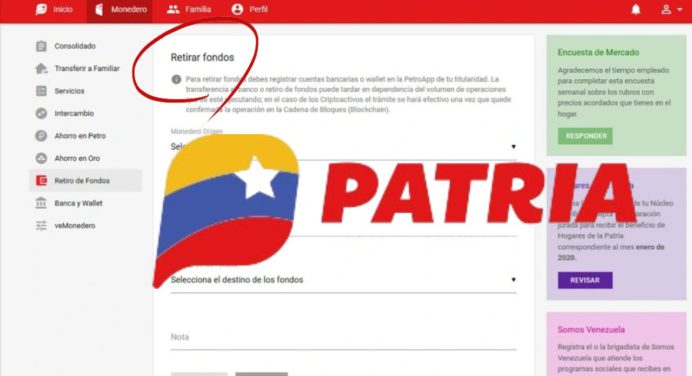 Retiro de fondo PATRIA directo a tu cuenta bancaria ¿Cómo? De esta manera