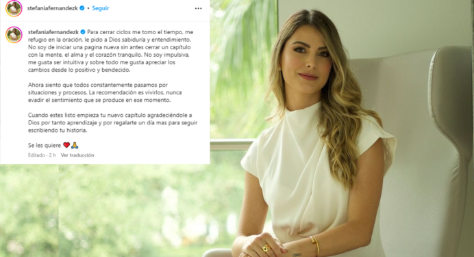 Stefanía Fernández preocupó a sus seguidores: Estoy cerrando ciclos