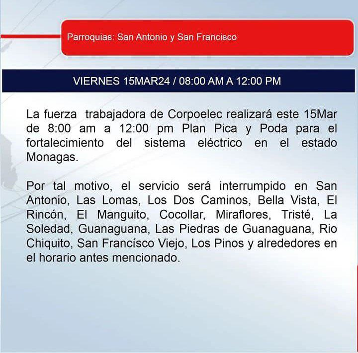 ¡Corte programado! Este municipio no tendrá luz este viernes #15Mar