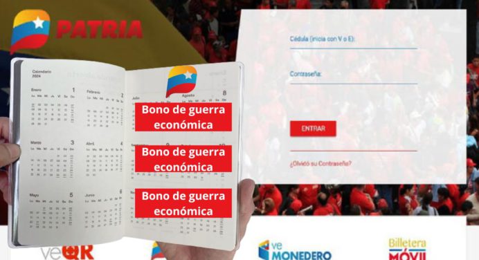 Agenda PATRIA con fecha para pago de Bono de Guerra ECONÓMICA. Conócelas