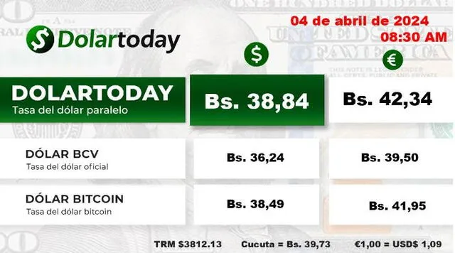 dolartoday en venezuela precio del dolar este jueves 4 de abril de 2024 laverdaddemonagas.com dolartoday en venezuela974