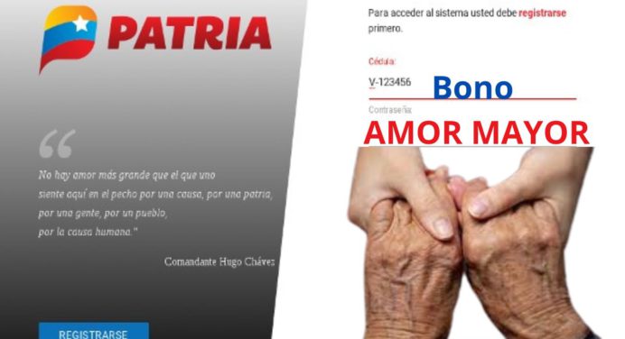 Pago directo en PATRIA BONO 100 % Amor Mayor. Este es su monto