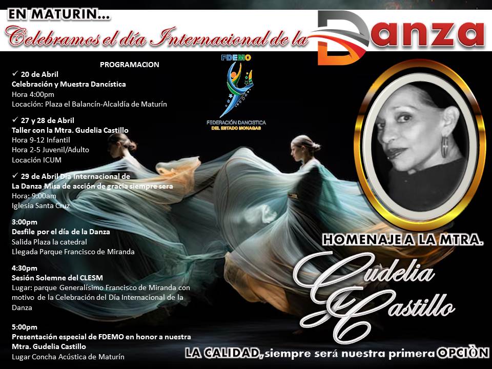 romer botini gudelia castillo recibira homenaje en la semana de la danza laverdaddemonagas.com programacion1