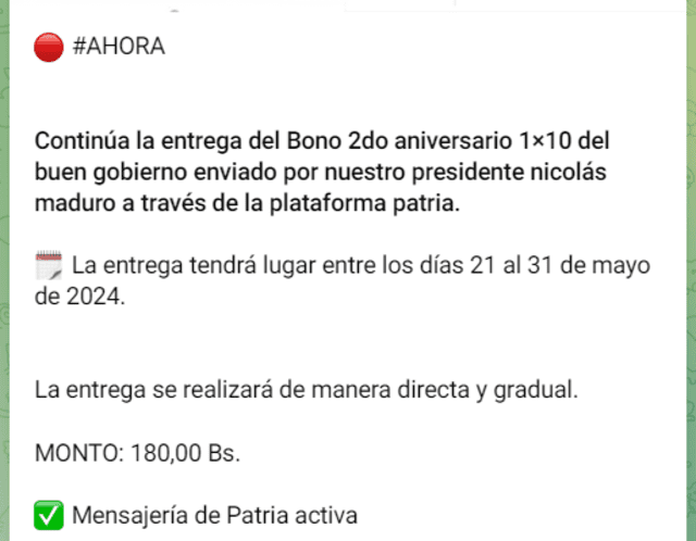  PATRIA el BONO